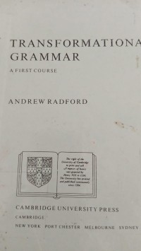 Image of Transformational grammar